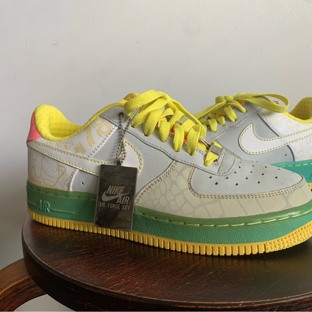 Nike Air Force XXV Gray and Yellow Sneakers